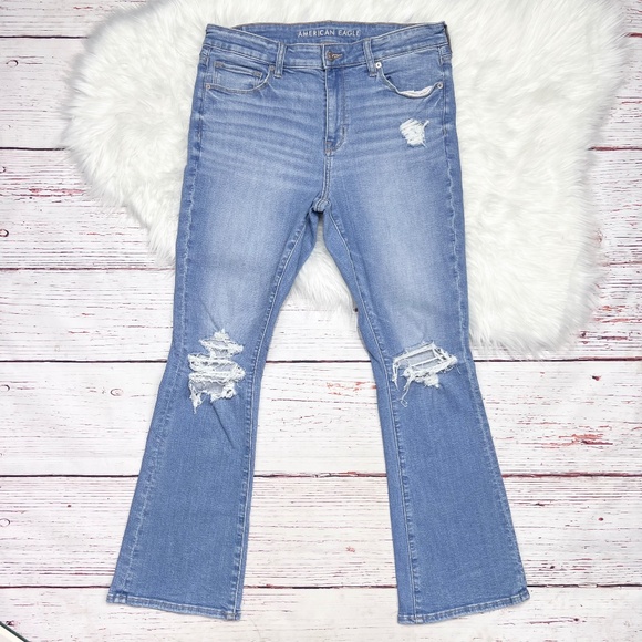 👖|•AMERICAN EAGLE•| High-Rise Skinny Kick Stretch Jeans Size 14 Short👖 - Picture 1 of 9